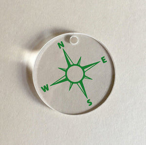 Seaweed Green Compass Charm