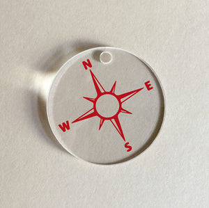 Starfish Red Compass Charm